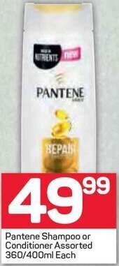 Pick n Pay Pantene Shampoo or Conditioner Assorted 360/400ml offer