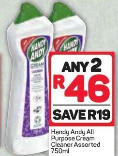 Pick n Pay Handy Andy All Purpose Cream Cleaner Assorted 750ml offer
