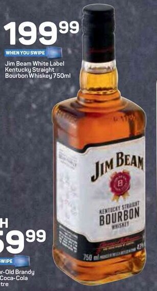 Pick n Pay Jim Beam White Label Kentucky Straight Bourbon Whiskey 750ml offer
