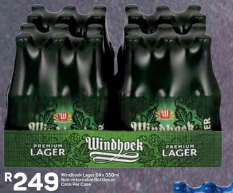 Pick n Pay Windhoek Lager 24 x 330ml Non-Returnable Bottles or Cans per Case offer