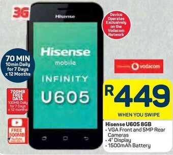 Pick n Pay Hisense U605 8GB offer