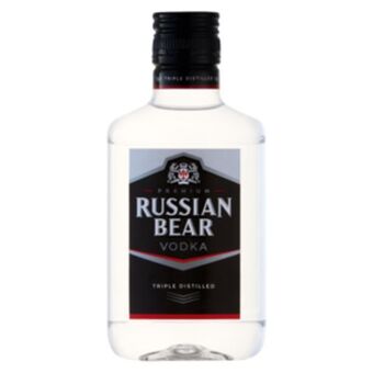 Russian bear triple distilled vodka bottle 200ml