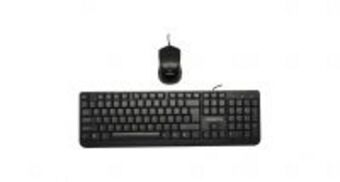 Stax Volkano mineral wired keyboard & mouse – black offer
