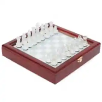 Cash Crusaders Glass chess set with wooden case offer