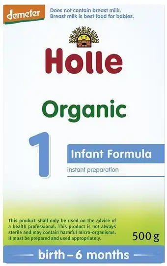 Faithful to Nature Holle organic infant formula: stage 1 offer