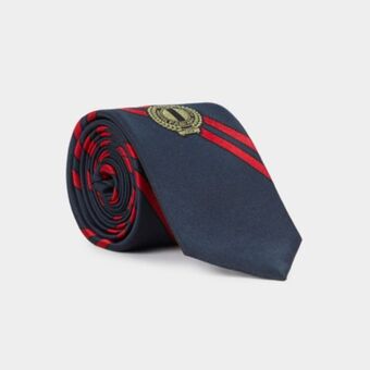 Crest jacquarded silk tie