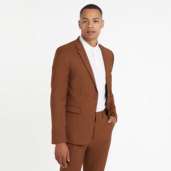 Markham Mkm tobacco skinny textured suit jacket offer