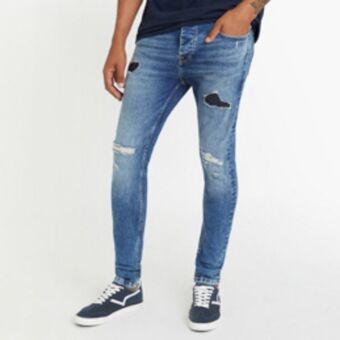 Markham Rj medium blue super skinny rip & repair denim offer