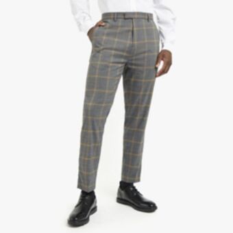 Markham Mkm black/ochre smart check trouser offer