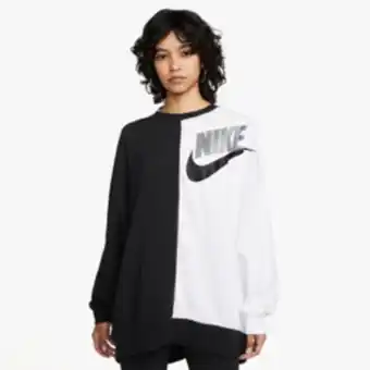 Sportscene Nike women's nsw oversized black/white sweat top offer