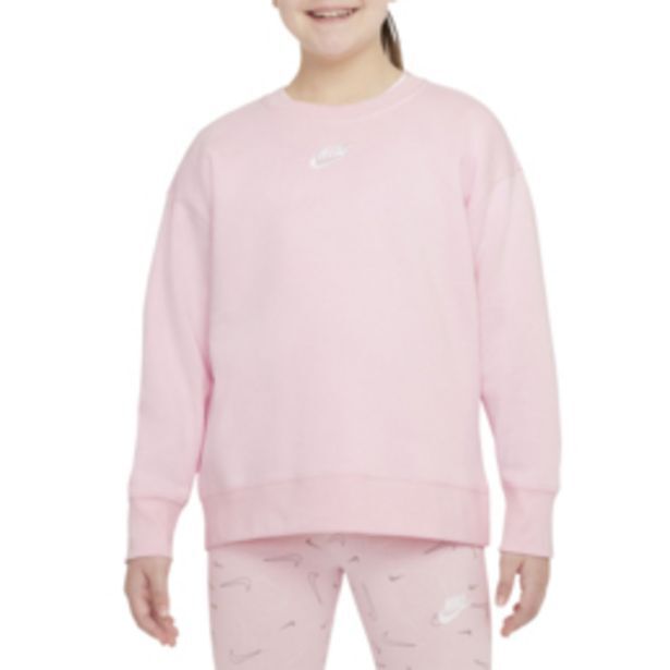 Nike girls sportswear club fleece pink sweat top offer at Sportscene