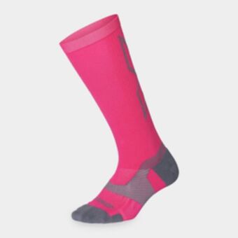 2xu vectr light cushion long hot pink/grey socks