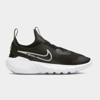 Junior grade school nike flex runner black/white shoe