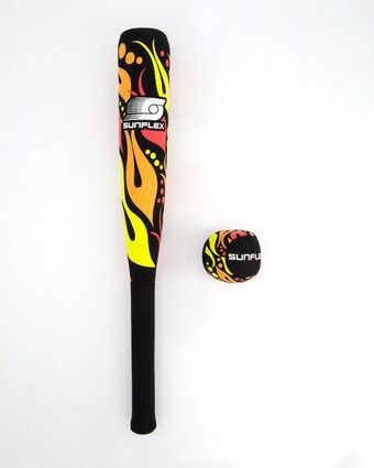 Sunflex baseball bat and ball