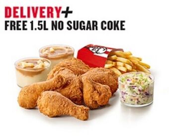 All in one feast, free 1,5 litre coca-cola no sugar