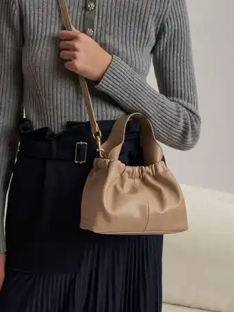 Charles & Keith Ruched slouchy bucket bag - beige offer
