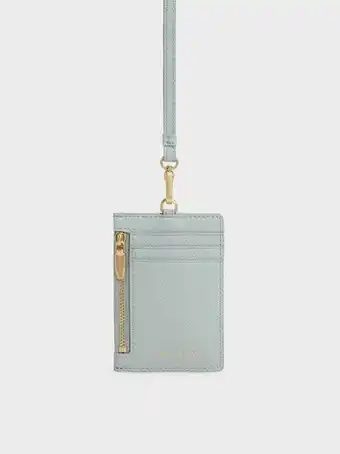 Charles & Keith Side zip card holder - light blue offer
