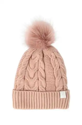 Danisha twist cable pom pom beanie