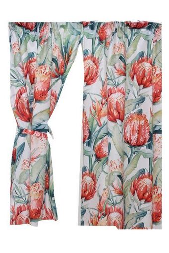 Prestige protea printed cafe curtain l120xw220cm