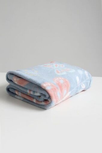 Sheet Street Butterfly garden printed coral fleece blanket l120xw150cm offer