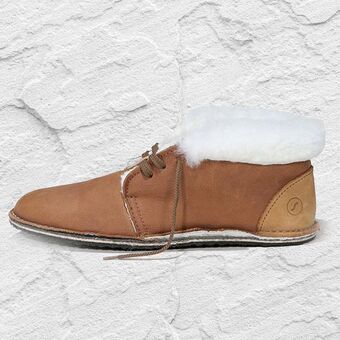 OneDayOnly Unisex genuine leather dark brown slippers veldskoens offer