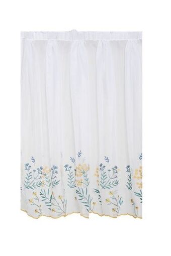 Sheet Street Jade floral embroidery cafe curtain l120xw250cm offer