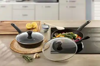 Diamond 4-piece cookware set - black