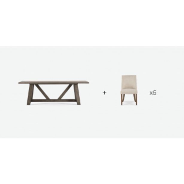 Jefferson dining table in grey (2.4m) & mayfair dining chairs offer at