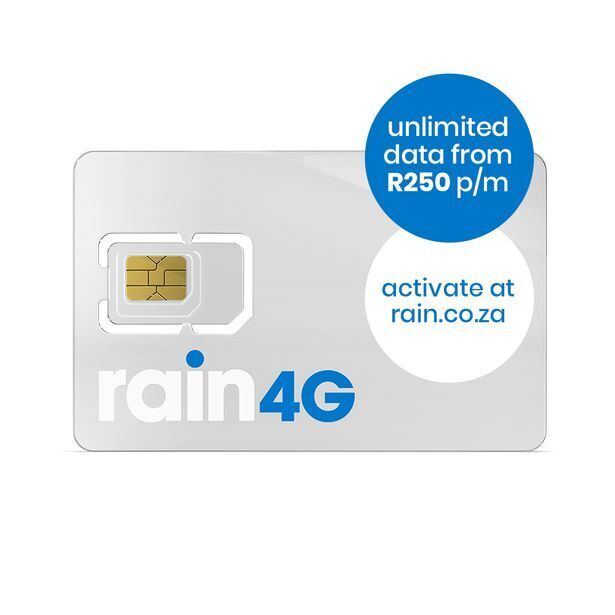 Rain 4g sim choose unlimited data r250 or r479 a month. no contracts
