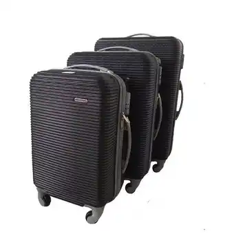 3 piece hard outer shell luggage set - blue