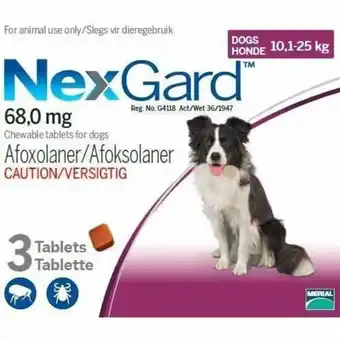 Nexgard chewables tick & flea control for large dogs - 3 tablets