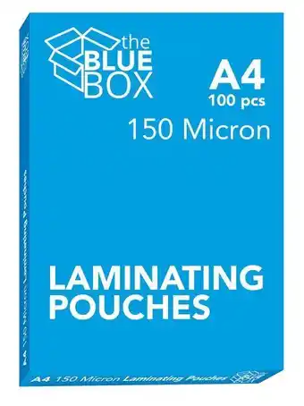 Takealot Blue box a4 laminating pouches 150 micron - 100 pouches offer