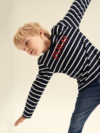 Striped embroidered tee