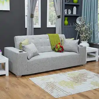 Discount Decor Miley sleeper couch with cupholders offer