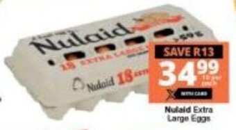 Nulaid Extra Large Eggs 18 per pack