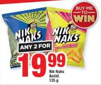 OK Foods Nik Naks Assorted 2 x 135g offer