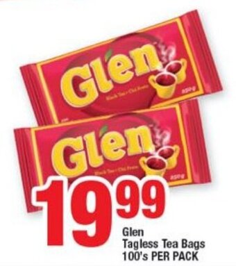 OK Foods Glen Tagless Tea Bags 100's per pack offer