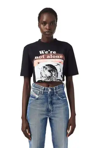 Diesel Green label we're not alone crop t-shirt offer
