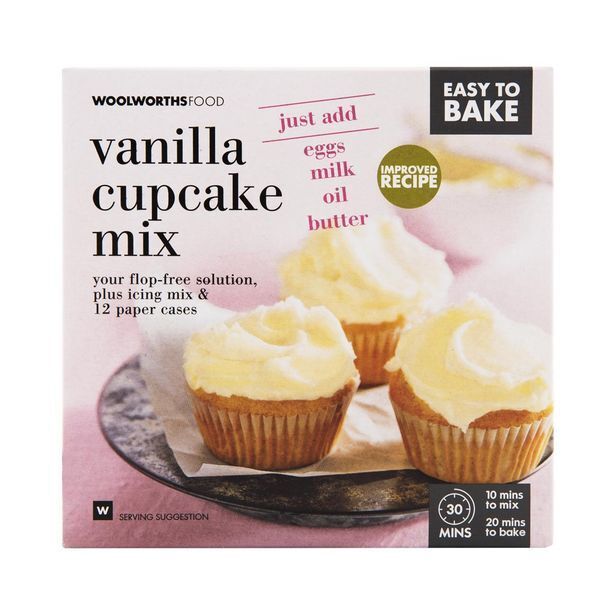 Easy to bake vanilla cupcake mix 680 g offer at Woolworths