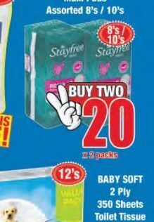 Boxer Stayfree sanitary pads 2 offer
