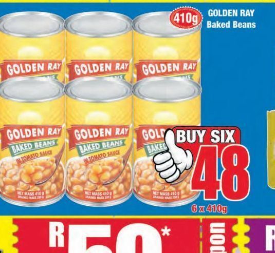 Golden ray baked beans 6 offer at Boxer