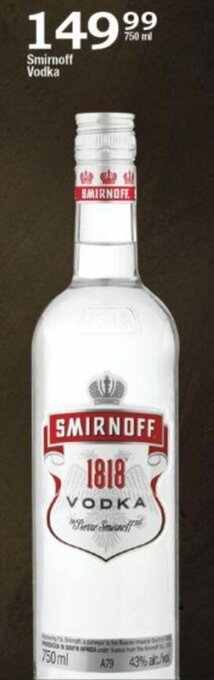 Oxford Freshmarket Smirnoff Vodka 750ml offer