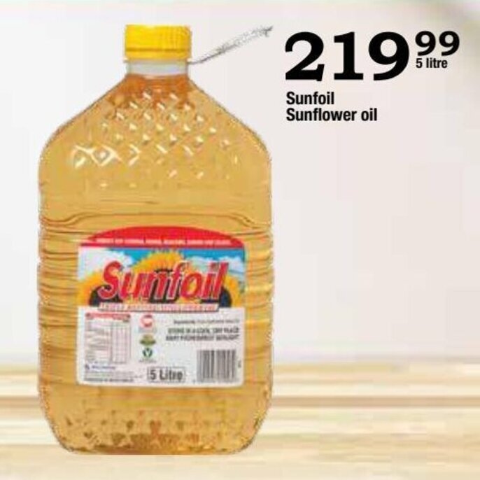 Sunfoil Sunflower Oil 5L offer at Oxford Freshmarket
