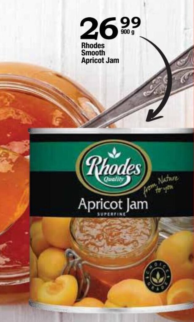 Rhodes Smooth Apricot Jam 900g offer at Oxford Freshmarket