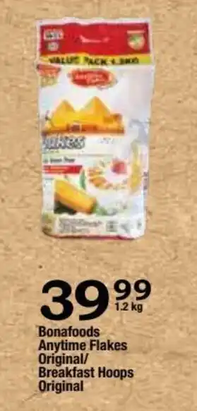 Oxford Freshmarket Bonafoods Anytime Flakes Original / Breakfast Hoops Original 1.2kg offer