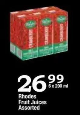 Oxford Freshmarket Rhodes Fruit Juices Assorted 6 x 200ml offer