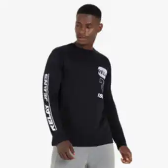 Markham Rj black ls crew sleeve monotone t-shirt offer