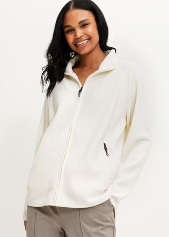 Zipped funnel neck borg jacket