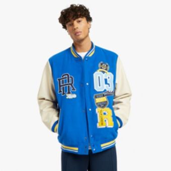 Sportscene Redbat athletics men's blue bomber jacket offer