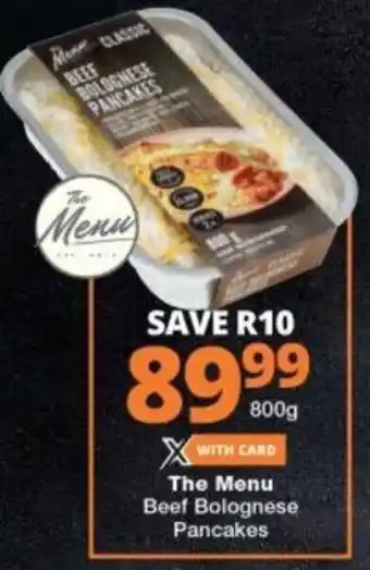 Checkers The Menu Beef Bolognese Pancakes 800g offer